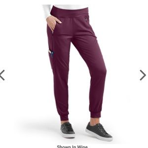 Healing Hand Wine Scrubs Jogger NEW